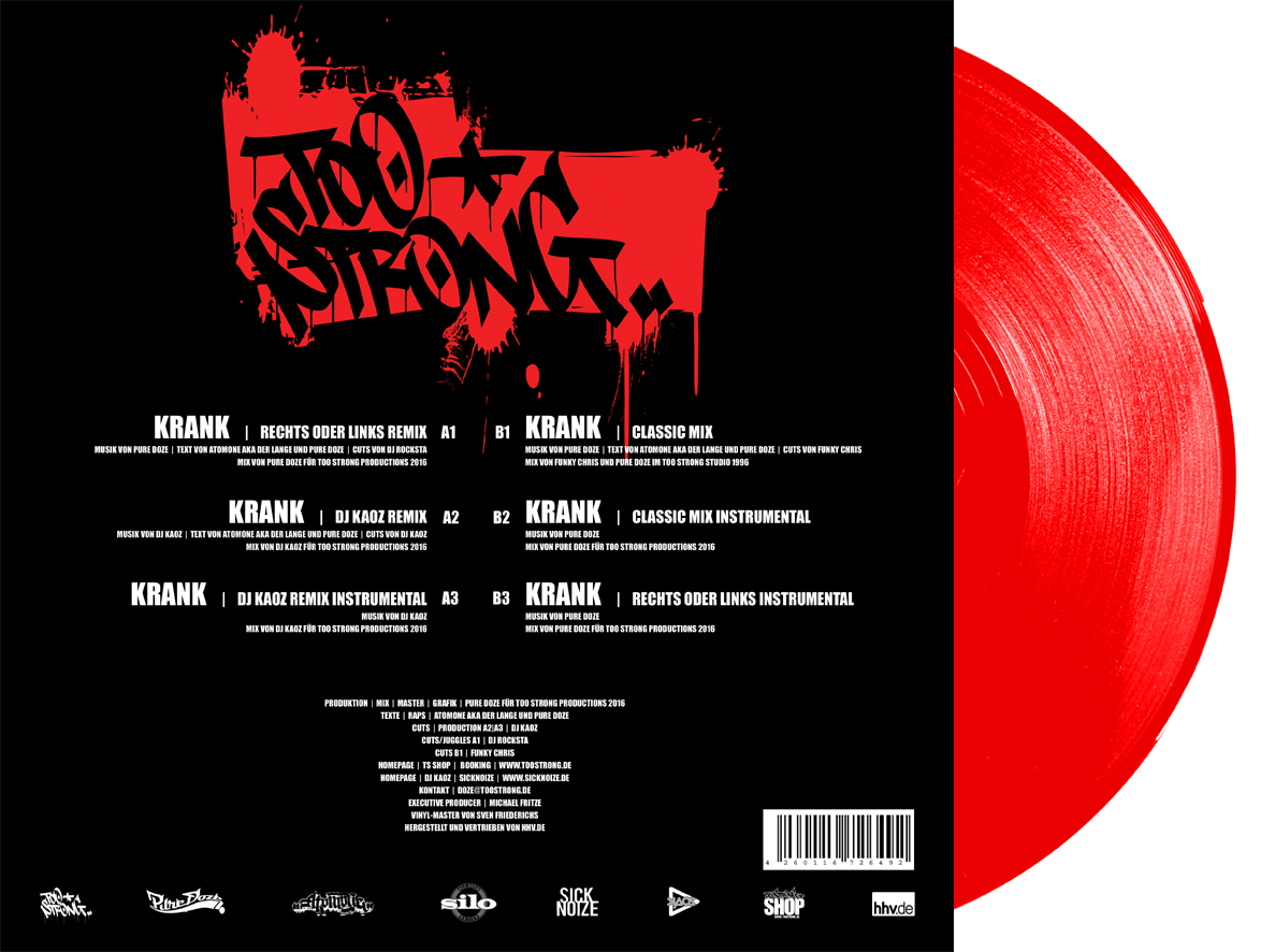 KRANK - Too Strong (Red Vinyl signiert)