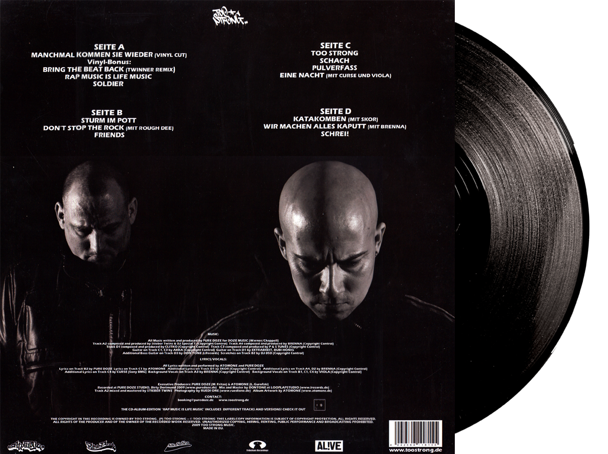 RAP MUSIC IS LIFE MUSIC - Too Strong (Vinyl signiert)